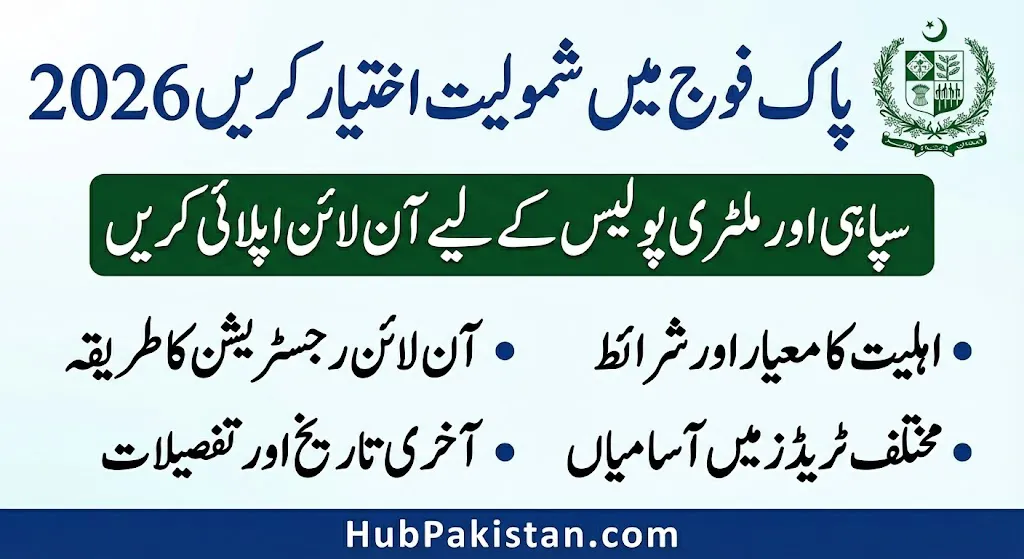 Join Pakistan Army Soldier Sipahi Recruitment 2026 Online Registration Guide